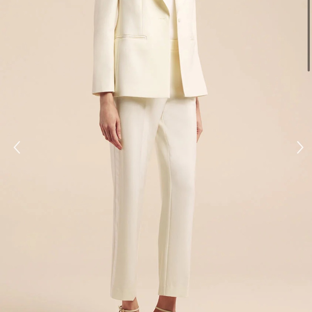 Rebecca Taylor tuxedo trousers cream